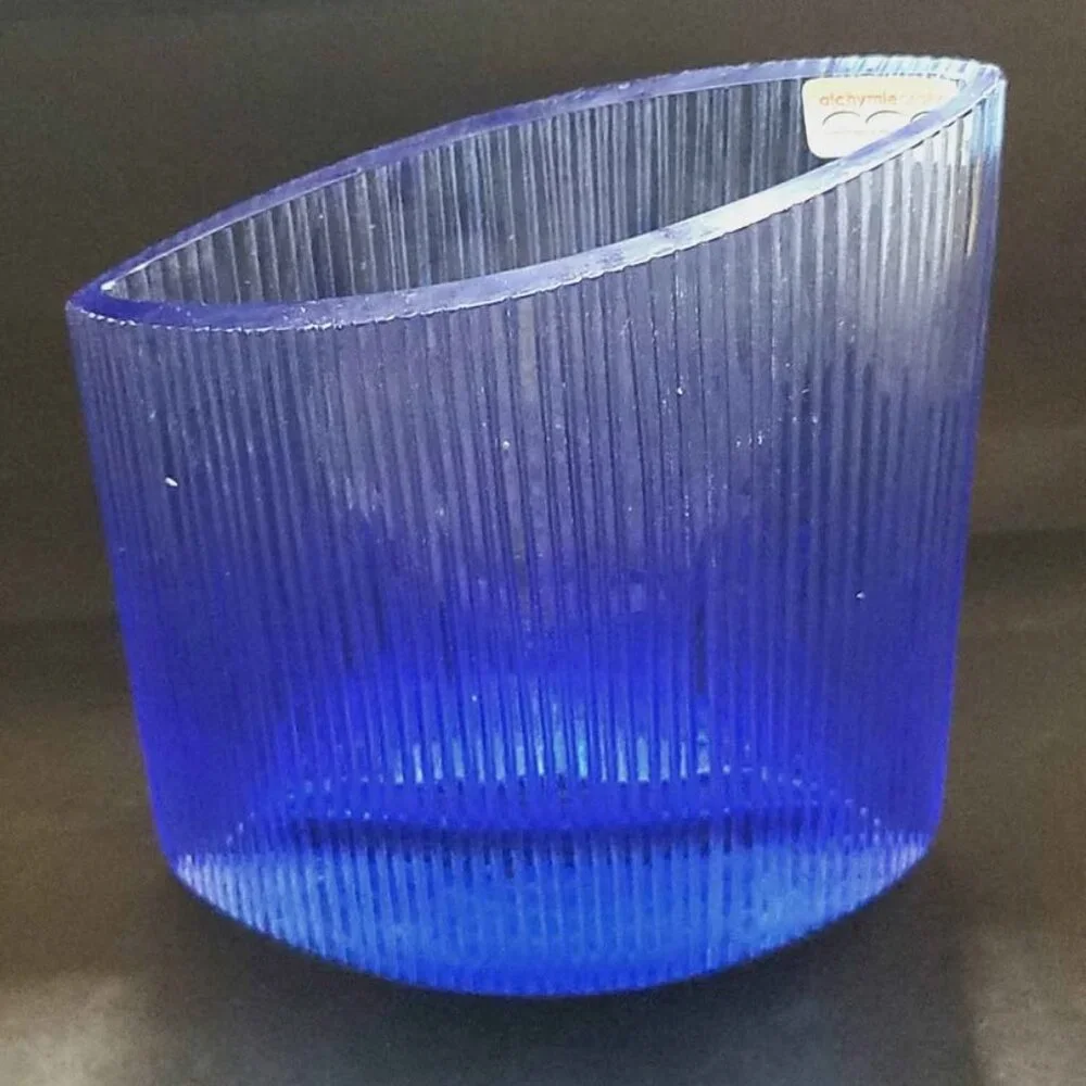 Blue Vase Handmade In Czech Republic